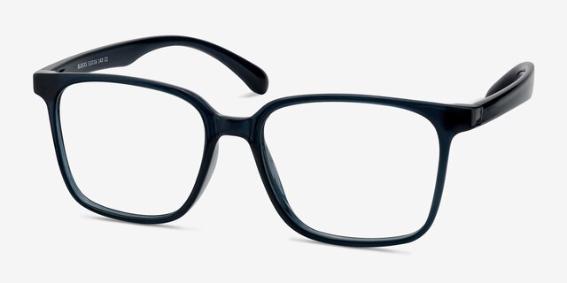 Blocks Bleu marine PlastiqueMontures de lunettes de vue d'EyeBuyDirect, Vue d'Angle