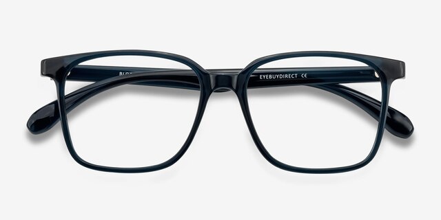 Blocks Bleu marine PlastiqueMontures de lunettes de vue d'EyeBuyDirect, Vue Rapprochée