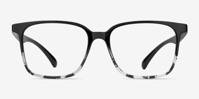 Blocks Black Clear PlasticEyeglass Frames from EyeBuyDirect, Front View
