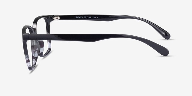Blocks Black Clear PlasticEyeglass Frames from EyeBuyDirect, Side View
