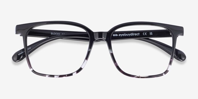 Blocks Black Clear PlasticEyeglass Frames from EyeBuyDirect, Closed View