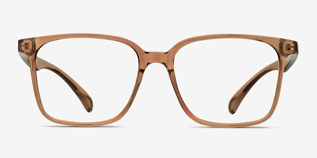 Blocks Clear Brown PlasticEyeglass Frames from EyeBuyDirect, Front View