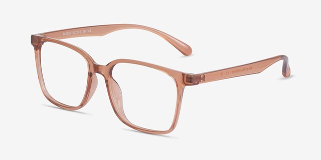 Blocks Clear Brown PlasticEyeglass Frames from EyeBuyDirect, Angle View