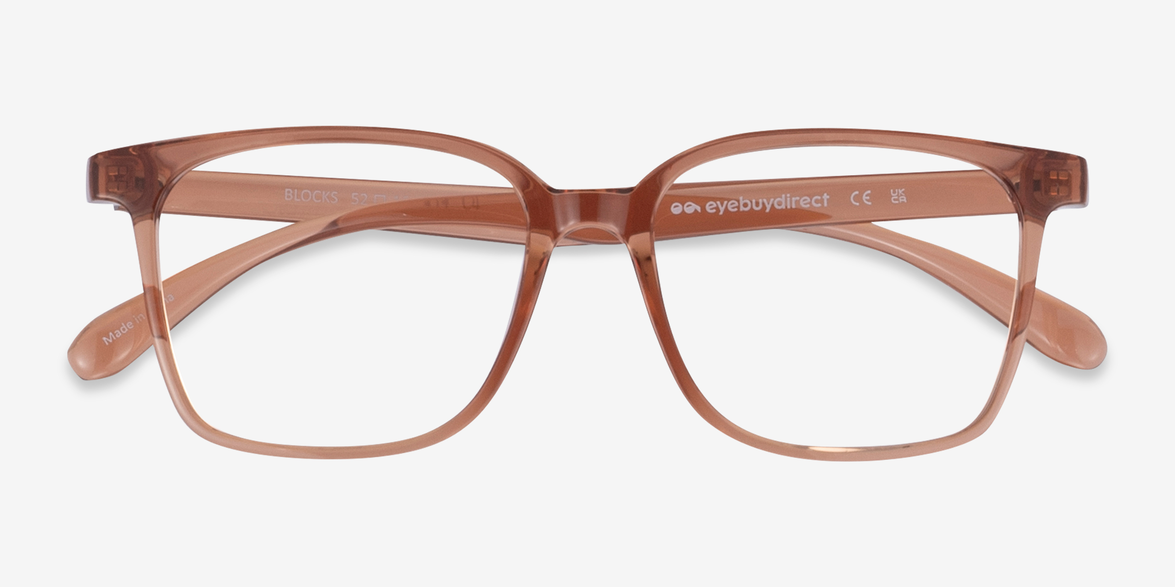 Blocks Square Clear Brown Full Rim Eyeglasses Eyebuydirect 5907