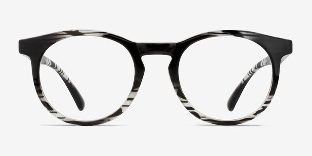 Thrill Black Clear PlasticEyeglass Frames from EyeBuyDirect, Front View