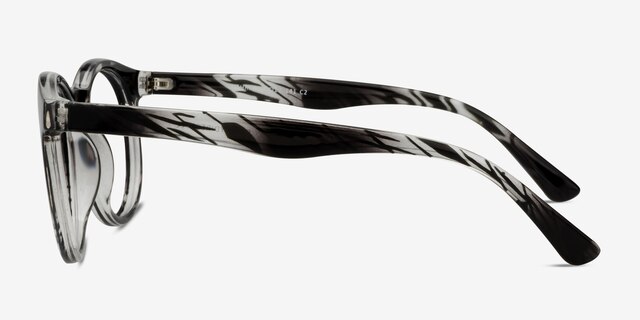 Thrill Black Clear PlasticEyeglass Frames from EyeBuyDirect, Side View