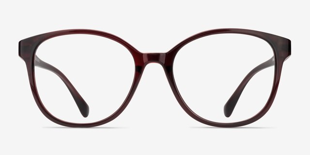 The Beat Burgundy PlasticEyeglass Frames from EyeBuyDirect, Front View