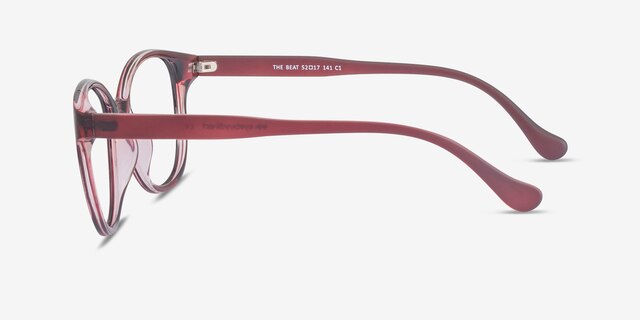 The Beat Burgundy PlasticEyeglass Frames from EyeBuyDirect, Side View