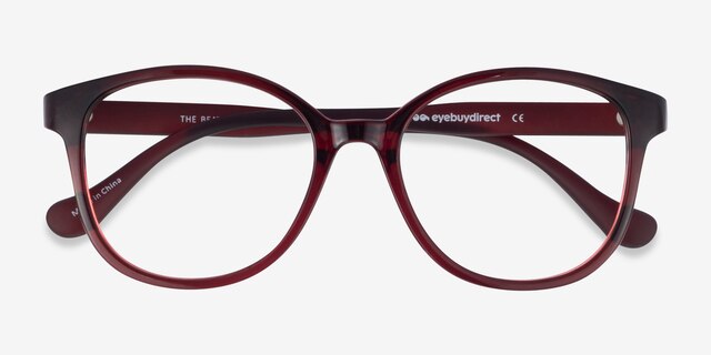 The Beat Burgundy PlasticEyeglass Frames from EyeBuyDirect, Closed View