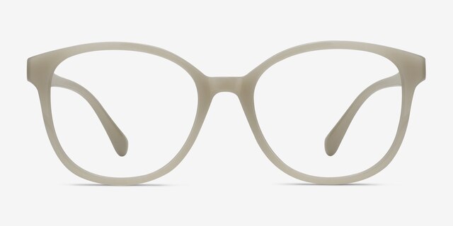 The Beat White PlasticEyeglass Frames from EyeBuyDirect, Front View