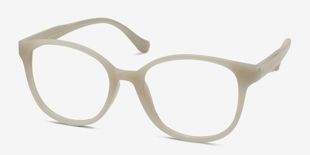 The Beat White PlasticEyeglass Frames from EyeBuyDirect, Angle View
