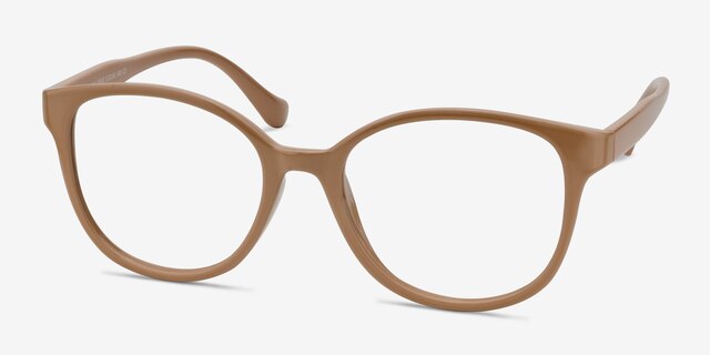 The Beat Light Pink PlasticEyeglass Frames from EyeBuyDirect, Angle View