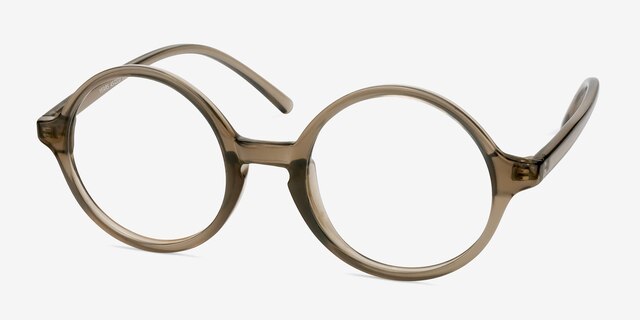 Years Gray Clear PlasticEyeglass Frames from EyeBuyDirect, Angle View