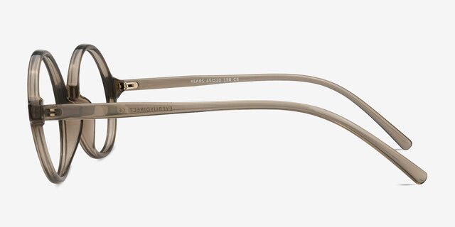 Years Gray Clear PlasticEyeglass Frames from EyeBuyDirect, Side View