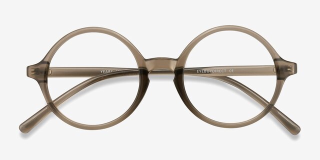 Years Gray Clear PlasticEyeglass Frames from EyeBuyDirect, Closed View