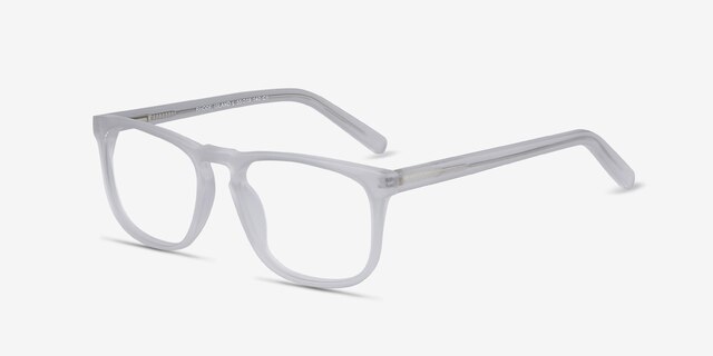 Rhode Island Matte Clear AcetateEyeglass Frames from EyeBuyDirect, Angle View