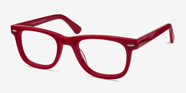 Blizzard Raspberry AcetateEyeglass Frames from EyeBuyDirect, Angle View