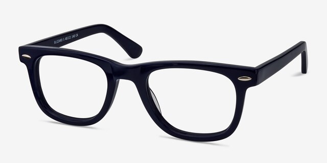 Blizzard Navy AcetateEyeglass Frames from EyeBuyDirect, Angle View