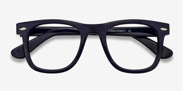Blizzard Navy AcetateEyeglass Frames from EyeBuyDirect, Closed View
