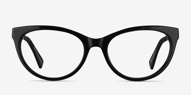 Her Black Acetate-metalEyeglass Frames from EyeBuyDirect, Front View