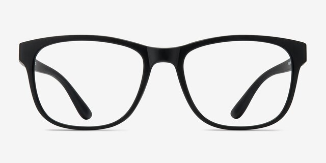 Milo Matte Black PlasticEyeglass Frames from EyeBuyDirect, Front View