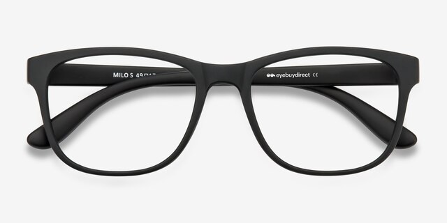 Milo Matte Black PlasticEyeglass Frames from EyeBuyDirect, Closed View