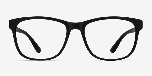 Milo Matte Black PlastiqueMontures de lunettes de vue d'EyeBuyDirect, Vue de Face