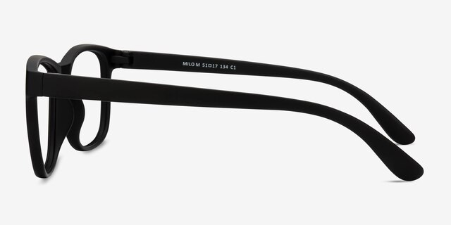 Milo Matte Black PlastiqueMontures de lunettes de vue d'EyeBuyDirect, Vue de Côté