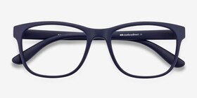 Milo Matte Navy Plastique Montures de lunettes de vue d'EyeBuyDirect, Vue Rapprochée