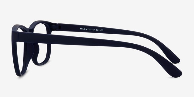 Milo Matte Navy PlasticEyeglass Frames from EyeBuyDirect, Side View