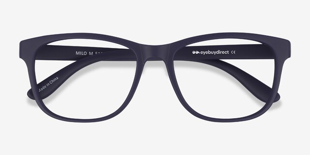 Milo Matte Navy PlasticEyeglass Frames from EyeBuyDirect, Closed View