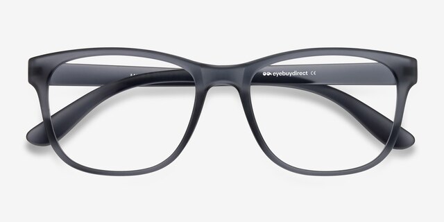 Milo Matte Gray PlasticEyeglass Frames from EyeBuyDirect, Closed View