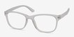 Milo Frosted Clear PlasticEyeglass Frames from EyeBuyDirect, Angle View
