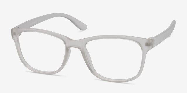 Milo Frosted Clear PlasticEyeglass Frames from EyeBuyDirect, Angle View