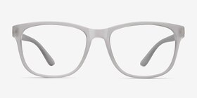 Milo Frosted Clear Plastic Eyeglass Frames from EyeBuyDirect, Front View