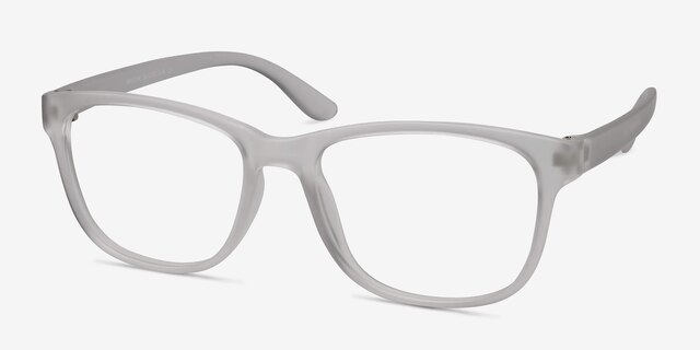 Milo Frosted Clear PlasticEyeglass Frames from EyeBuyDirect, Angle View