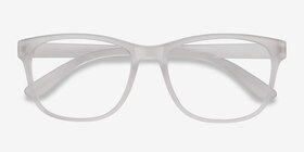 Milo Frosted Clear Plastic Eyeglass Frames from EyeBuyDirect, Closed View