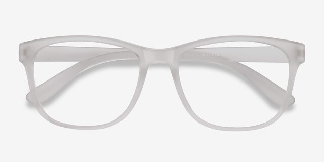 Milo Frosted Clear PlasticEyeglass Frames from EyeBuyDirect, Closed View