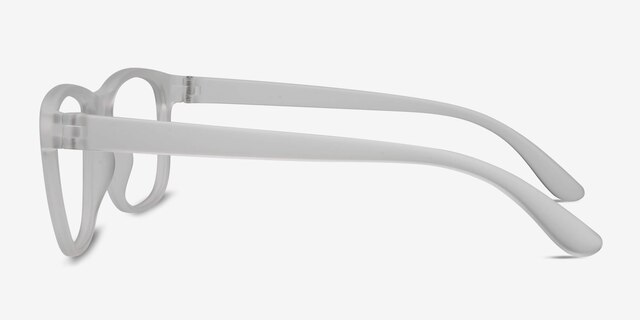 Milo Frosted Clear PlastiqueMontures de lunettes de vue d'EyeBuyDirect, Vue de Côté
