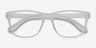 Milo Frosted Clear PlastiqueMontures de lunettes de vue d'EyeBuyDirect, Vue Rapprochée