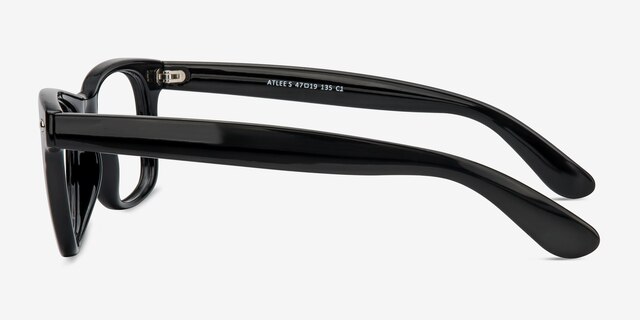 Atlee Noir PlastiqueMontures de lunettes de vue d'EyeBuyDirect, Vue de Côté