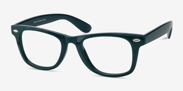 Atlee Vert PlastiqueMontures de lunettes de vue d'EyeBuyDirect, Vue d'Angle