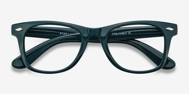 Atlee Vert PlastiqueMontures de lunettes de vue d'EyeBuyDirect, Vue Rapprochée