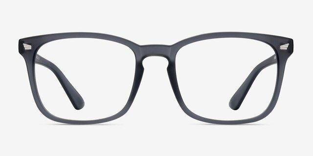 Uptown Matte Gray PlasticEyeglass Frames from EyeBuyDirect, Front View