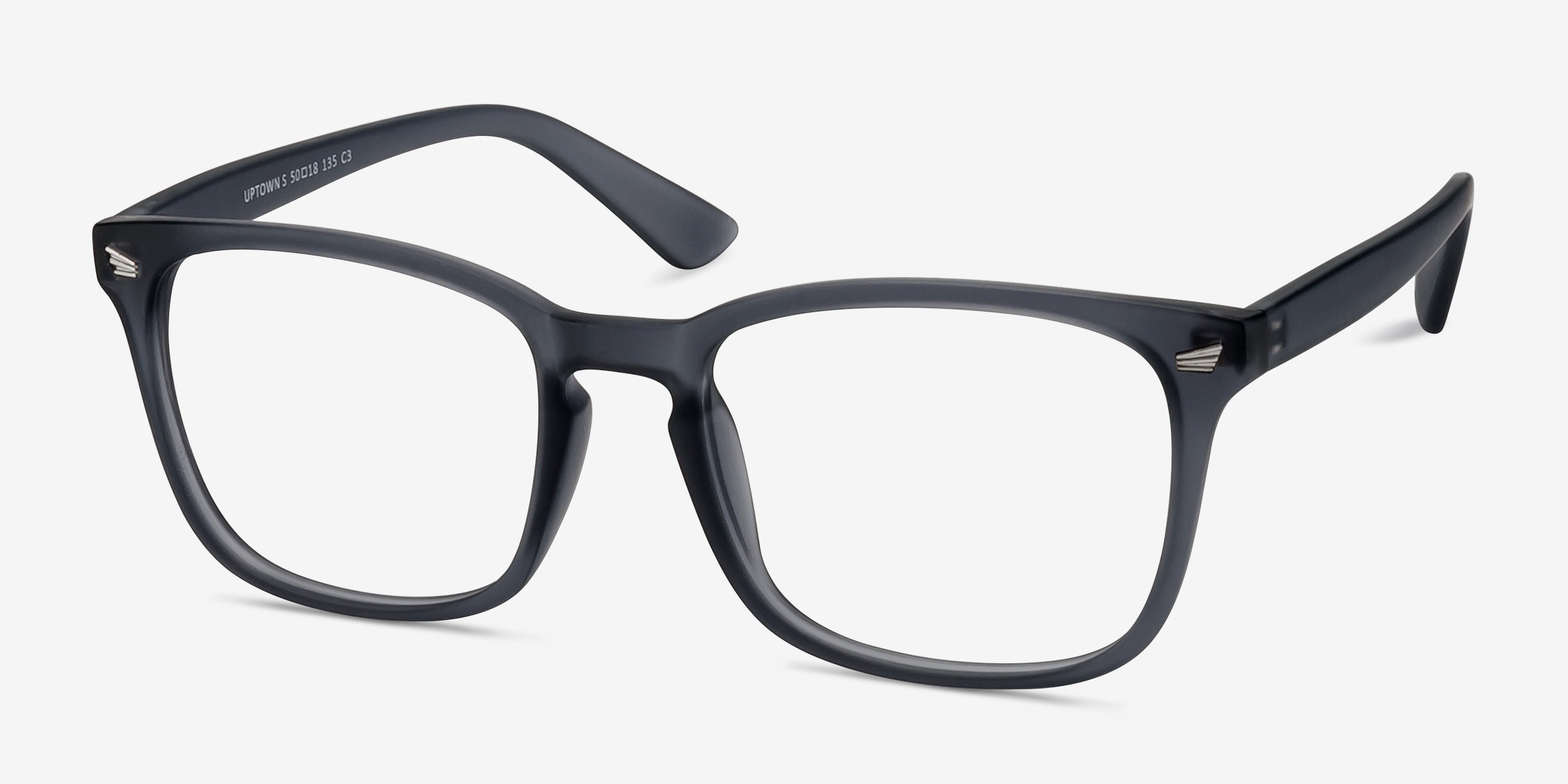 Uptown Square Matte Gray Full Rim Eyeglasses Eyebuydirect