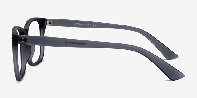 Uptown Matte Gray PlasticEyeglass Frames from EyeBuyDirect, Side View