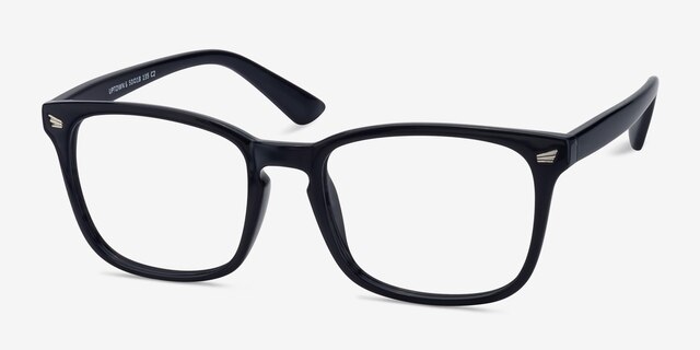 Uptown Navy PlasticEyeglass Frames from EyeBuyDirect, Angle View