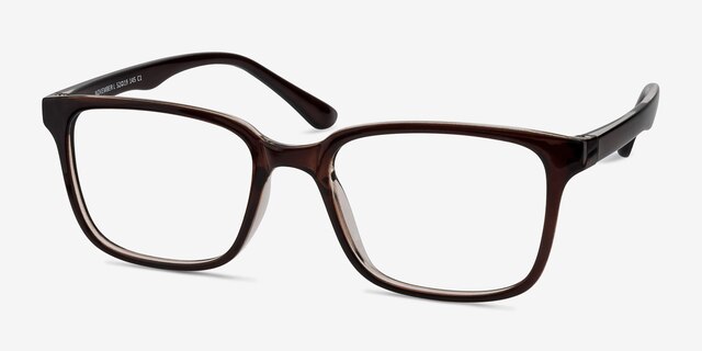 November Brown PlasticEyeglass Frames from EyeBuyDirect, Angle View