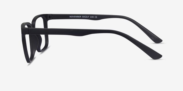 November Matte Black PlasticEyeglass Frames from EyeBuyDirect, Side View