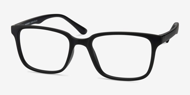 November Matte Black PlasticEyeglass Frames from EyeBuyDirect, Angle View